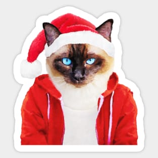 Santa Cat Sticker